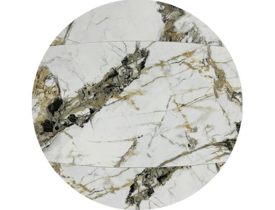 CONCEPT1 - Table Calypso blanc 115-190x180x77 céramique sur verre