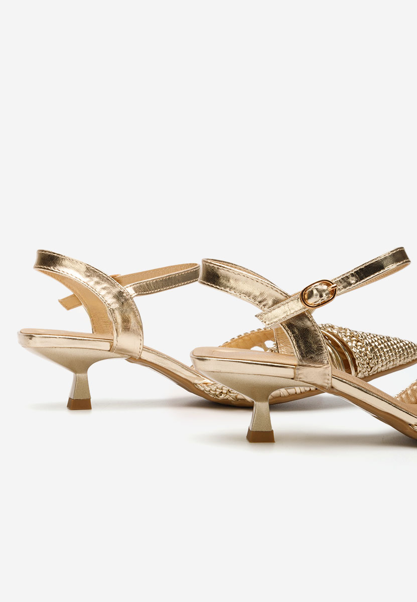 Chaussures élégantes à talon dorées Abigail