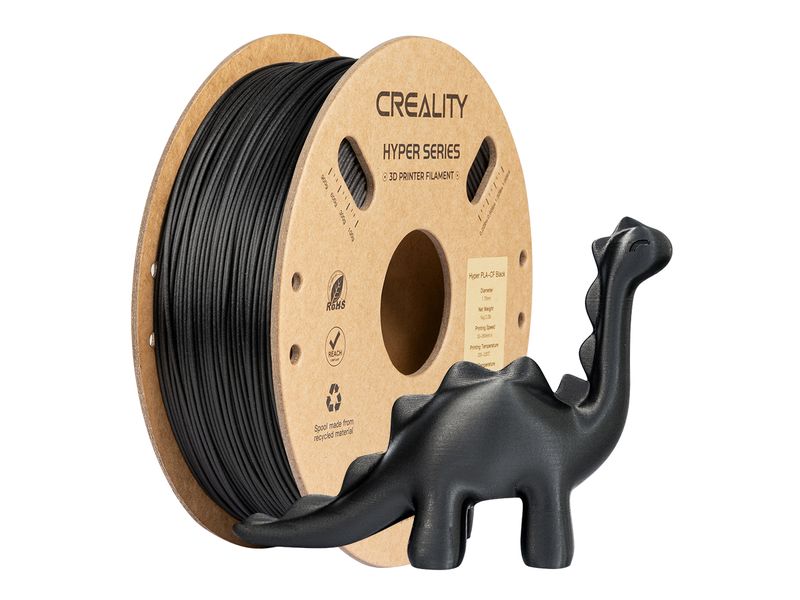 Creality Filament PLA Hyper Carbon Schwarz, 1.75 mm, 1 kg Hochwertiges 1.75 mm PLA Hyper Karbon Filament für 3D Drucker