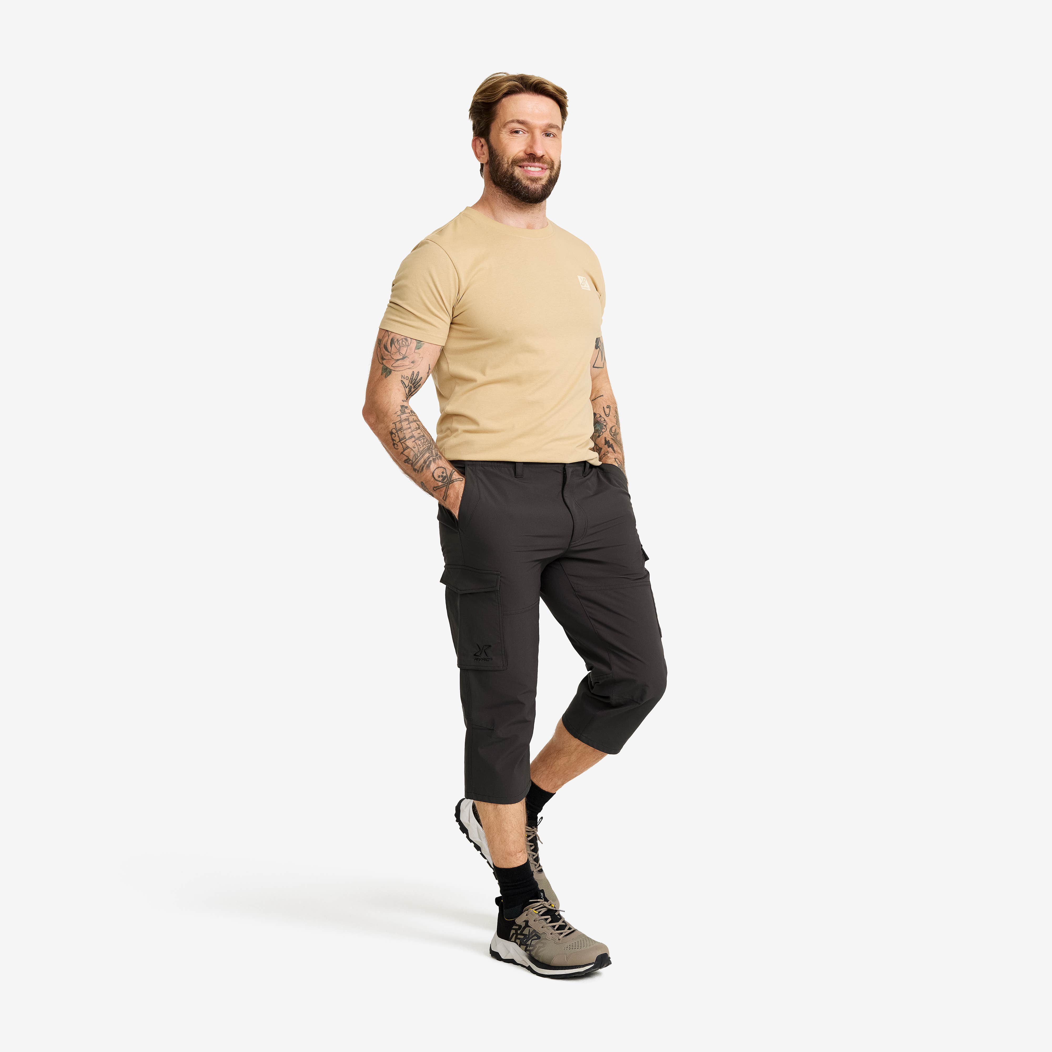 Adventure 3/4 Cargo Stretch Pants Herre Anthracite