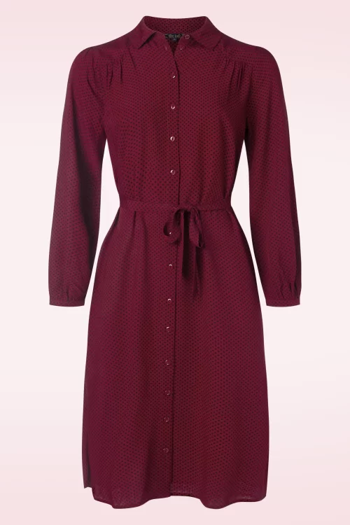 King Louie Carina Piper jurk in cabernet rood