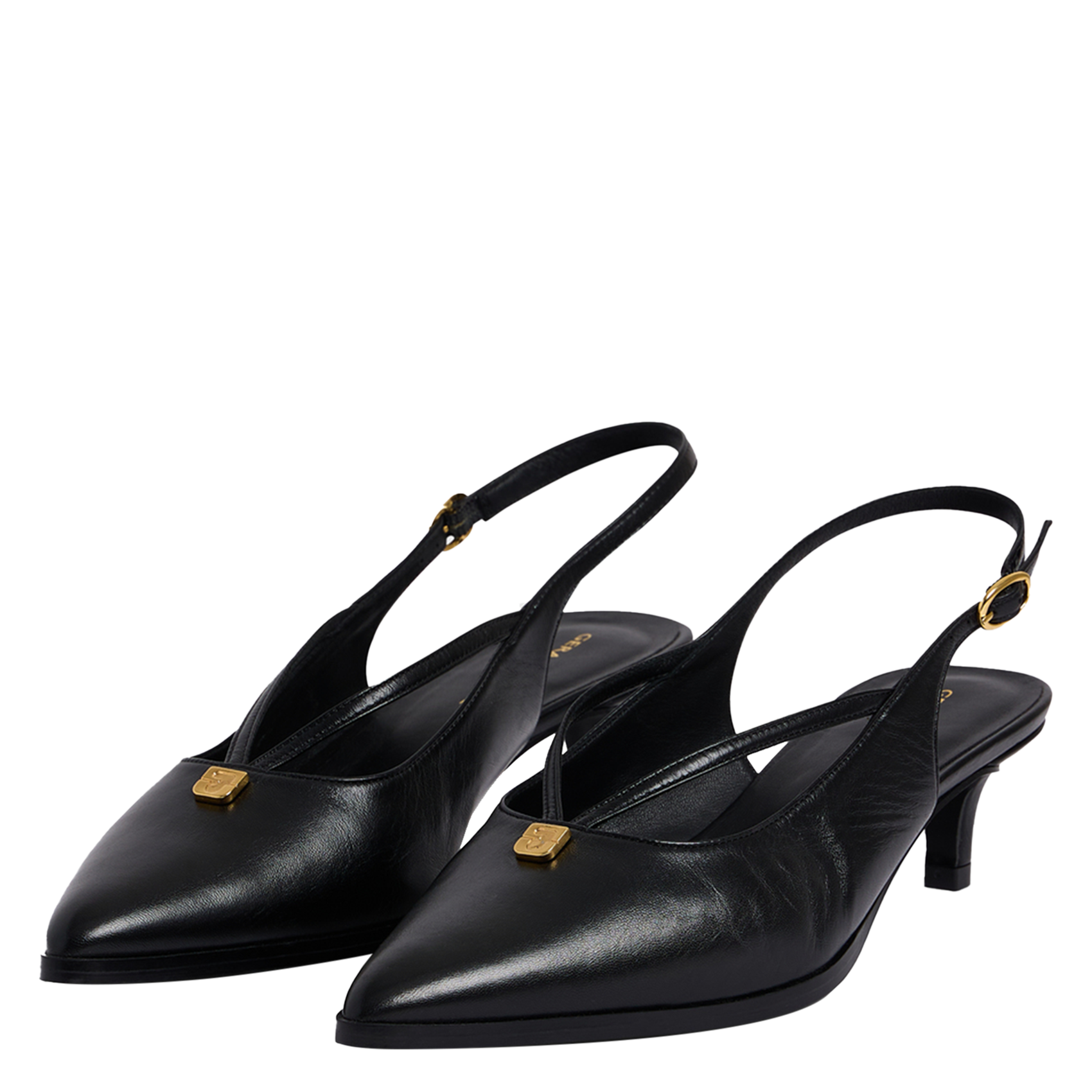 ISAURE - Escarpins slingback en cuir| Noir