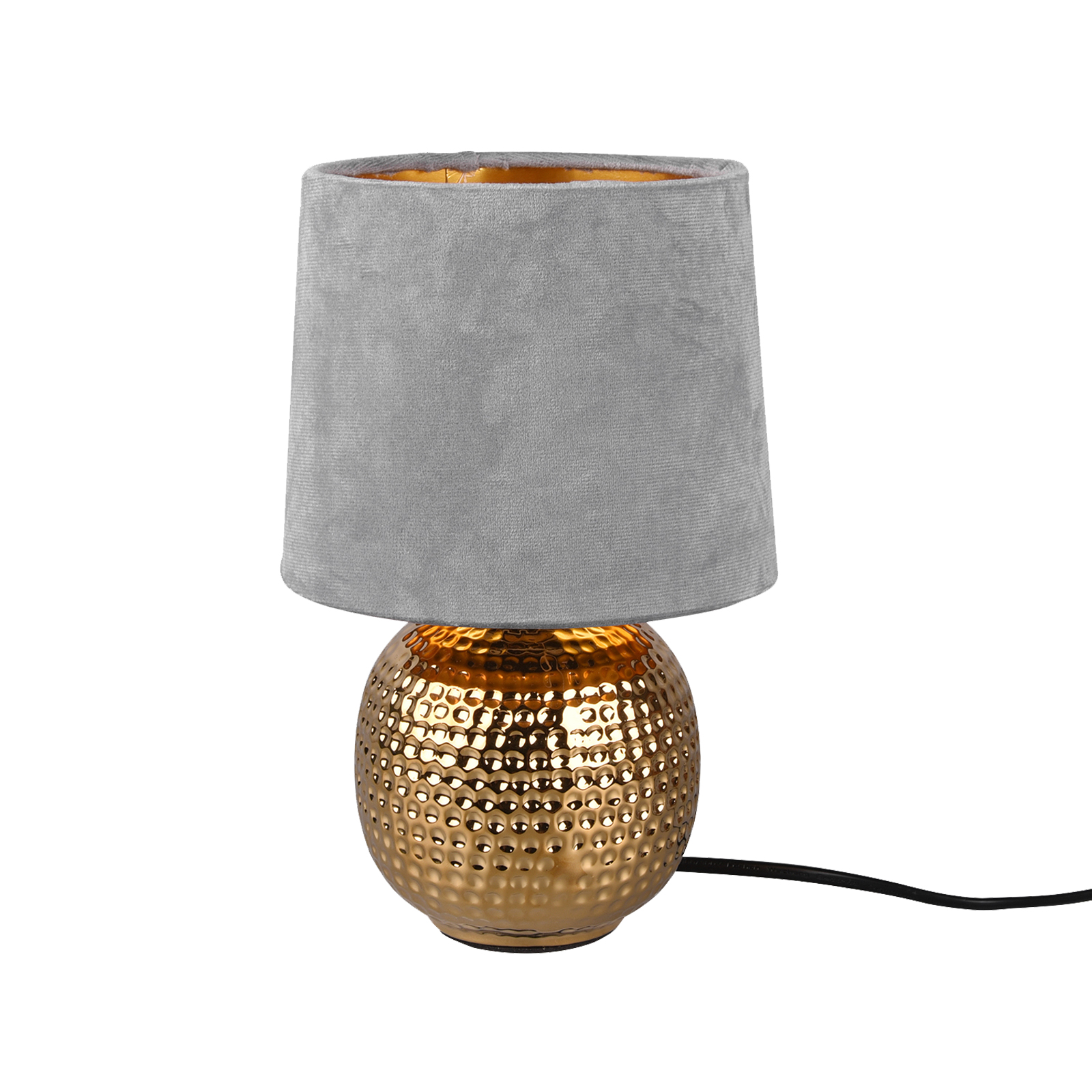 Tischleuchte - grau-gold - Keramik - 26 cm hoch