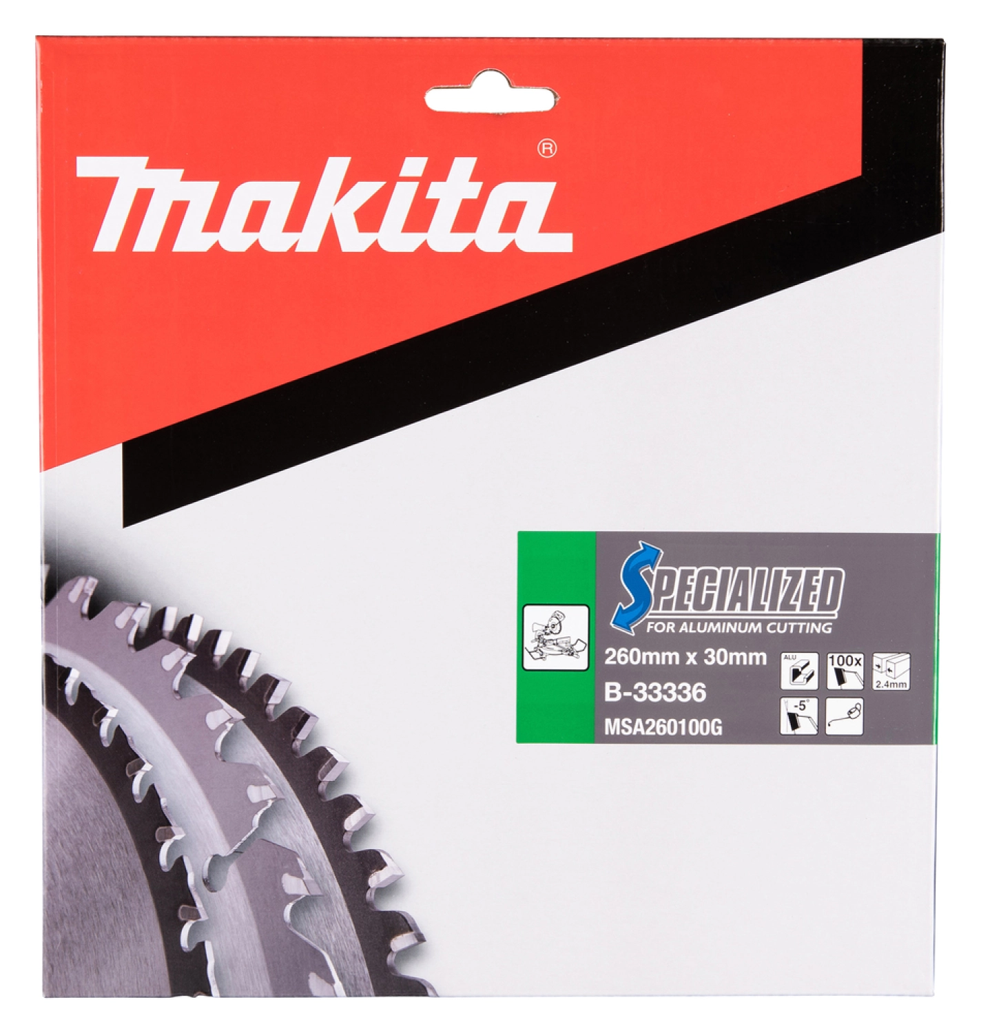 Makita B-33336 Cirkelzaagblad - TCT - 260x30mm 100T - Aluminium