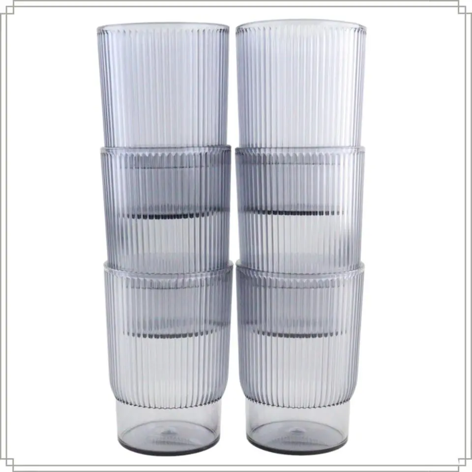 OTIX Kunststof Drinkglazen Herbruikbaar Set van 6 Waterglas Klein 350ml Trans...