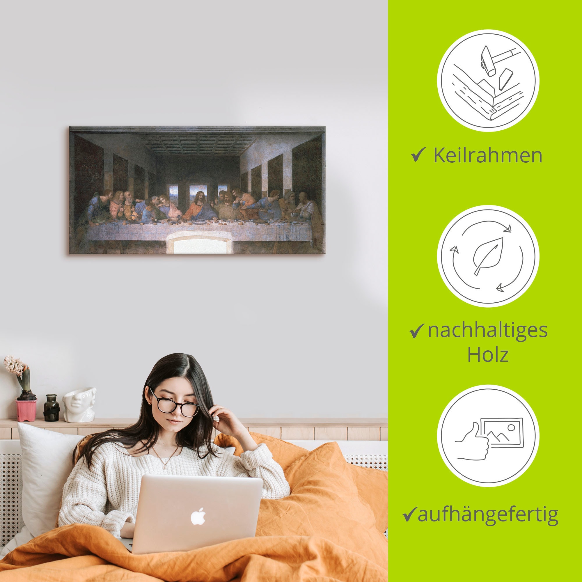 Artland Leinwandbild »Das letzte Abendmahl« Religion 1 Stk. tlg. als Leinwandbild, Wandaufkleber in verschied. Grössen