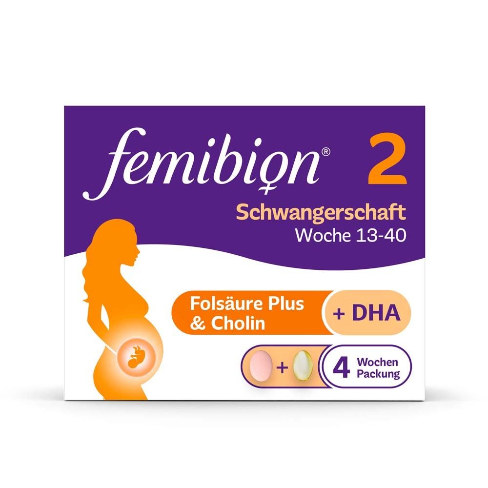 Femibion® 2 Schwangerschaft Nahrungsergänzung, SSW 13-40, Folsäure