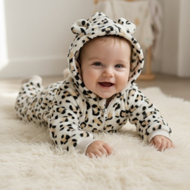 Baby Teddy Onesie – Leopard wit