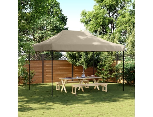 VIDAXL - Tente de réception pliable escamotable taupe 410x279x315 cm