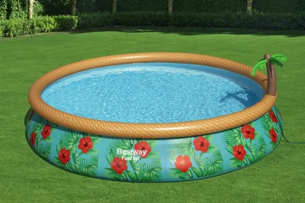 Bestway Fast Set 57416, 9677 L, Indrammet/oppustelig pool, Voksen & barn, Flerfarvet, 24,2 kg
