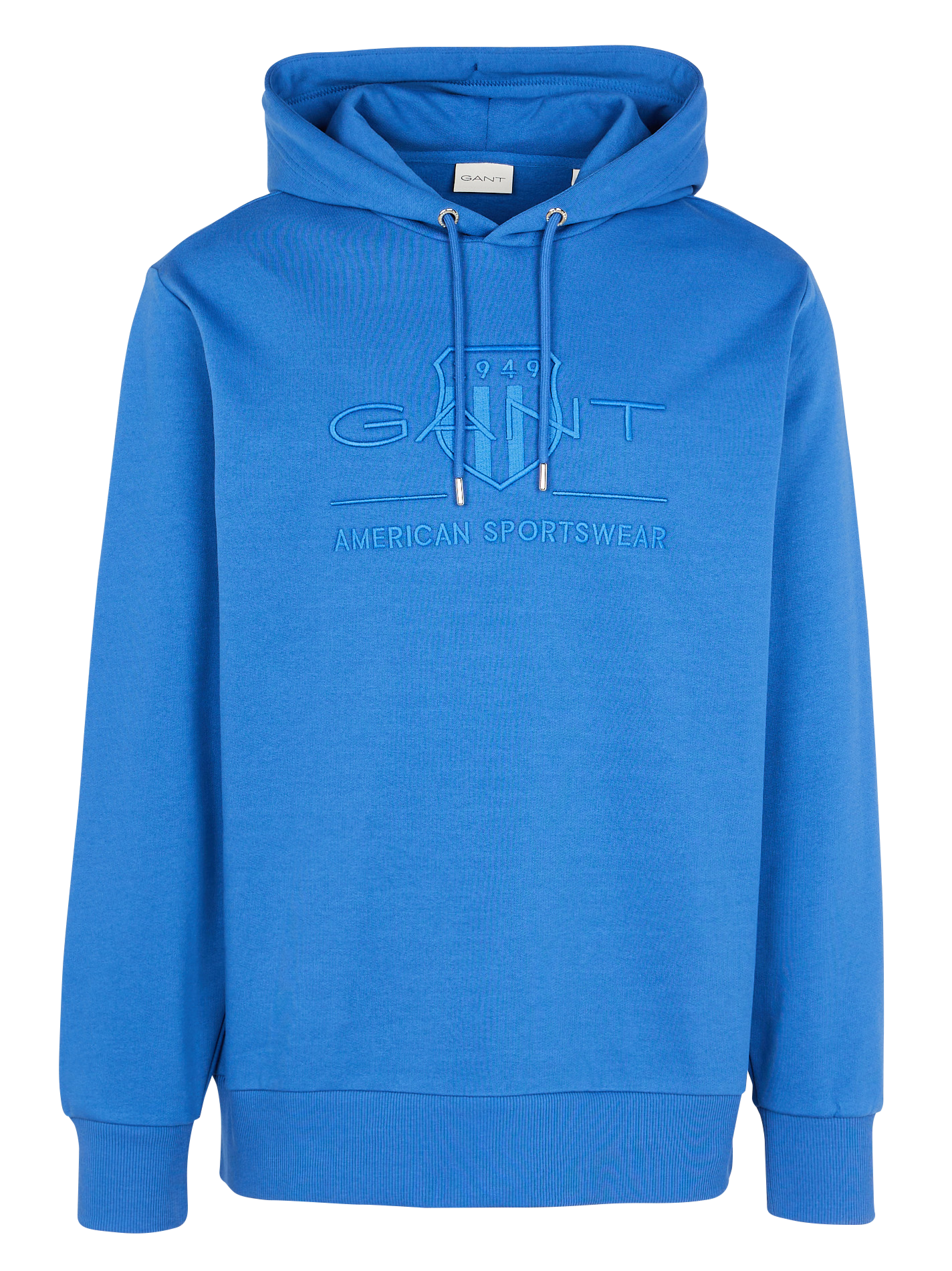 Sweat droit à capuche en coton mélangé | Bleu