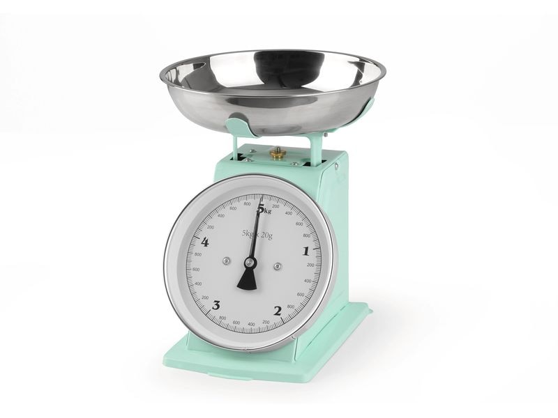GOURMETmaxx Küchenwaage 5 kg, 20g-Schritte, Edelstahl Mechanische Küchen-Waage mit Rührschüssel