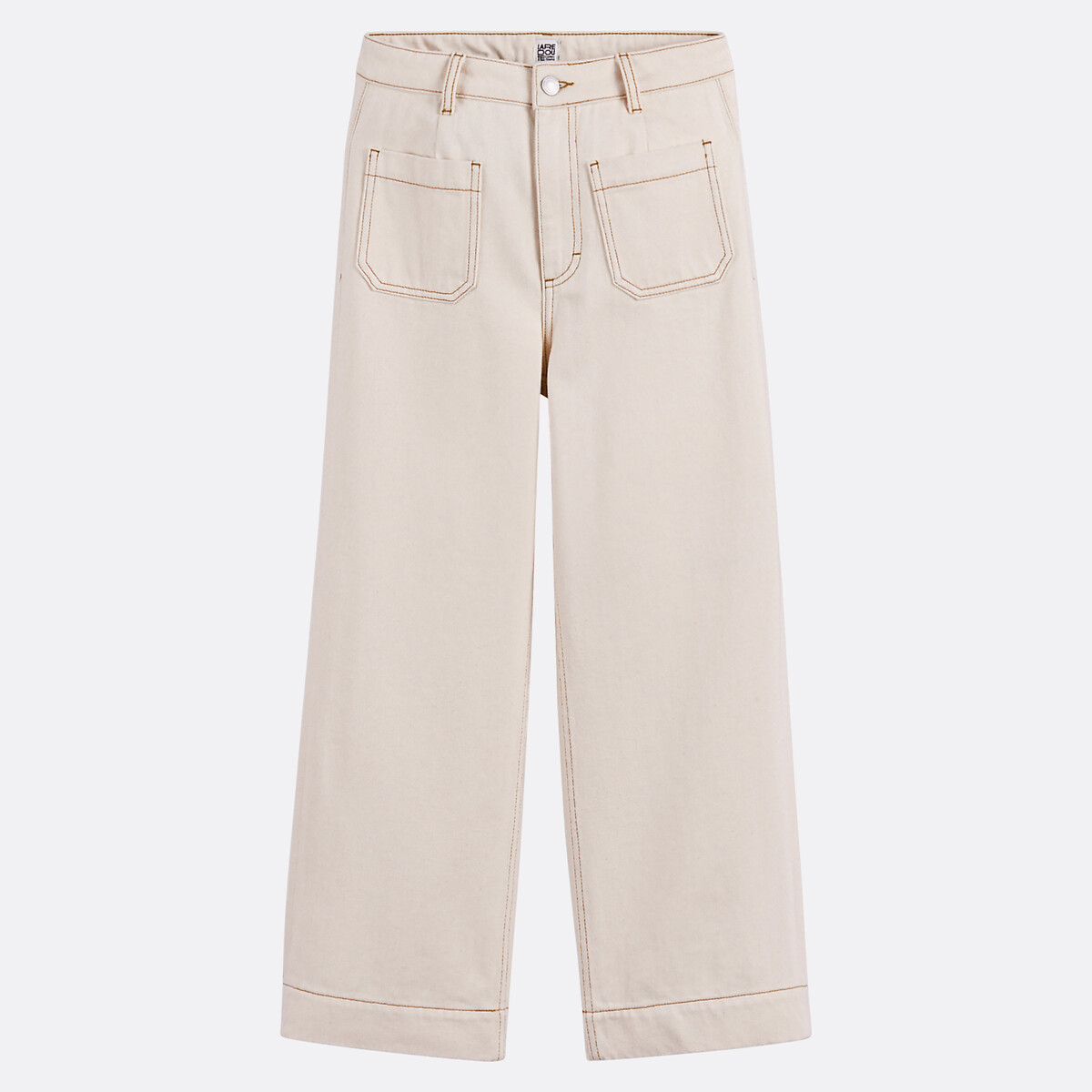 COLEÇÃO LA REDOUTE<br>Calça jeans larga, cintura alta, modelagem cropped