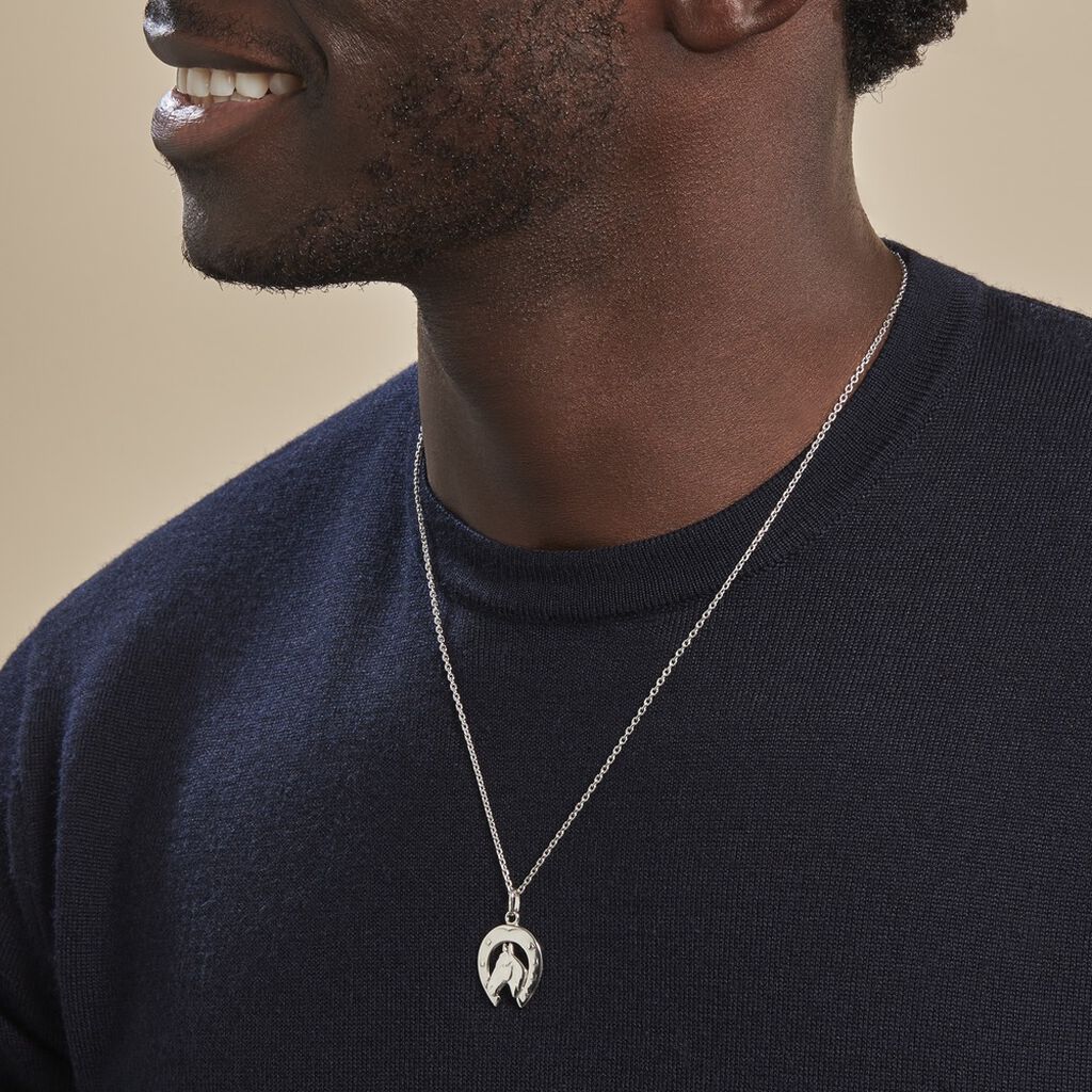 Pendentif Dua Argent Blanc