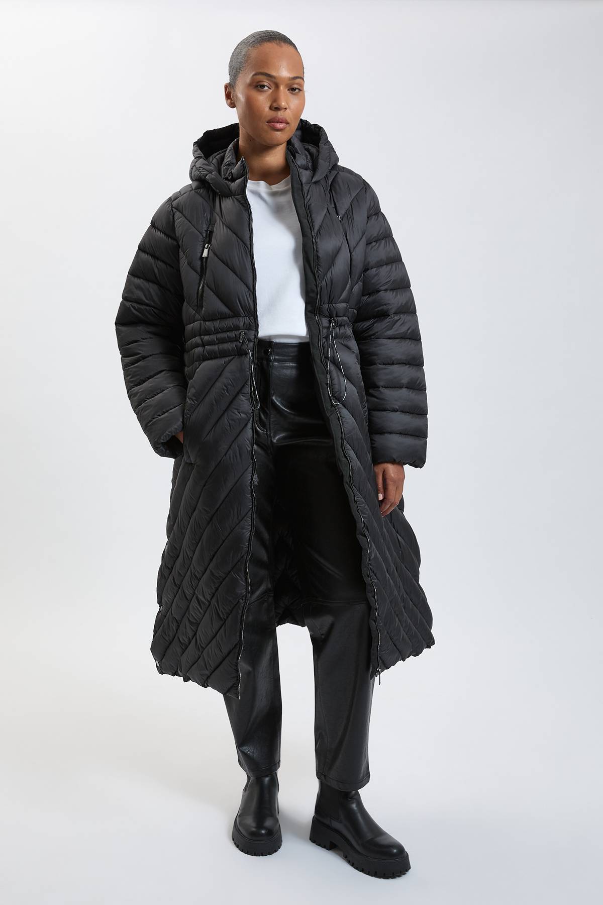 KarenMillen Manteau Léger Grande Taille Longueur Genou Pliable