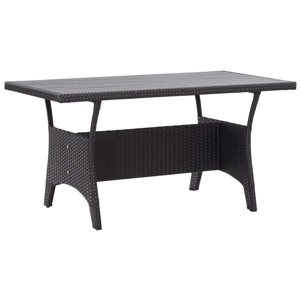 vidaXL - Tuintafel - Zwart - Poly rattan - 120 x 70 x 66 cm