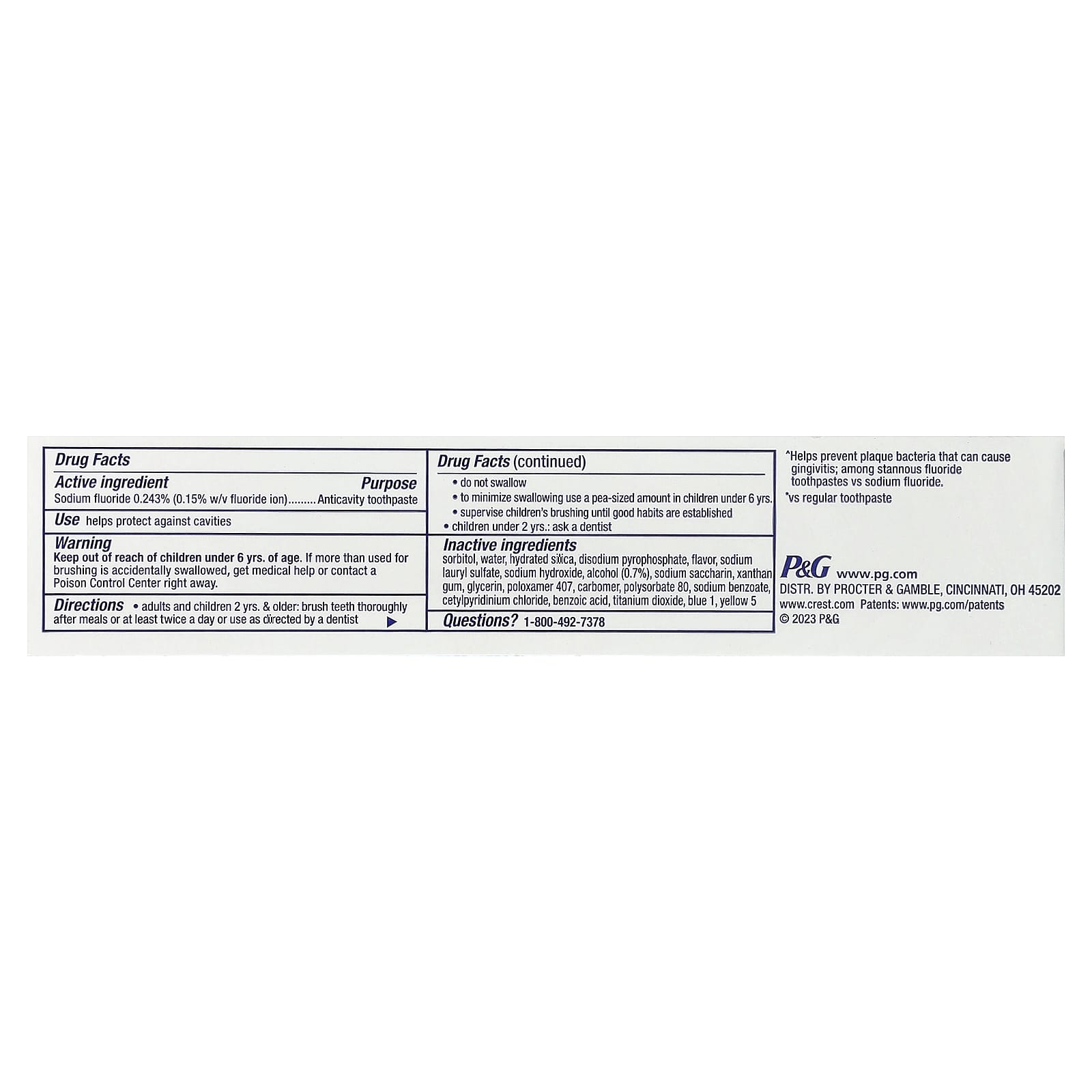 Crest, Plus Complete™, Scope® Outlast® + Whitening, fluoride tandpasta, munt, 113 g (Stopgezet artikel)
