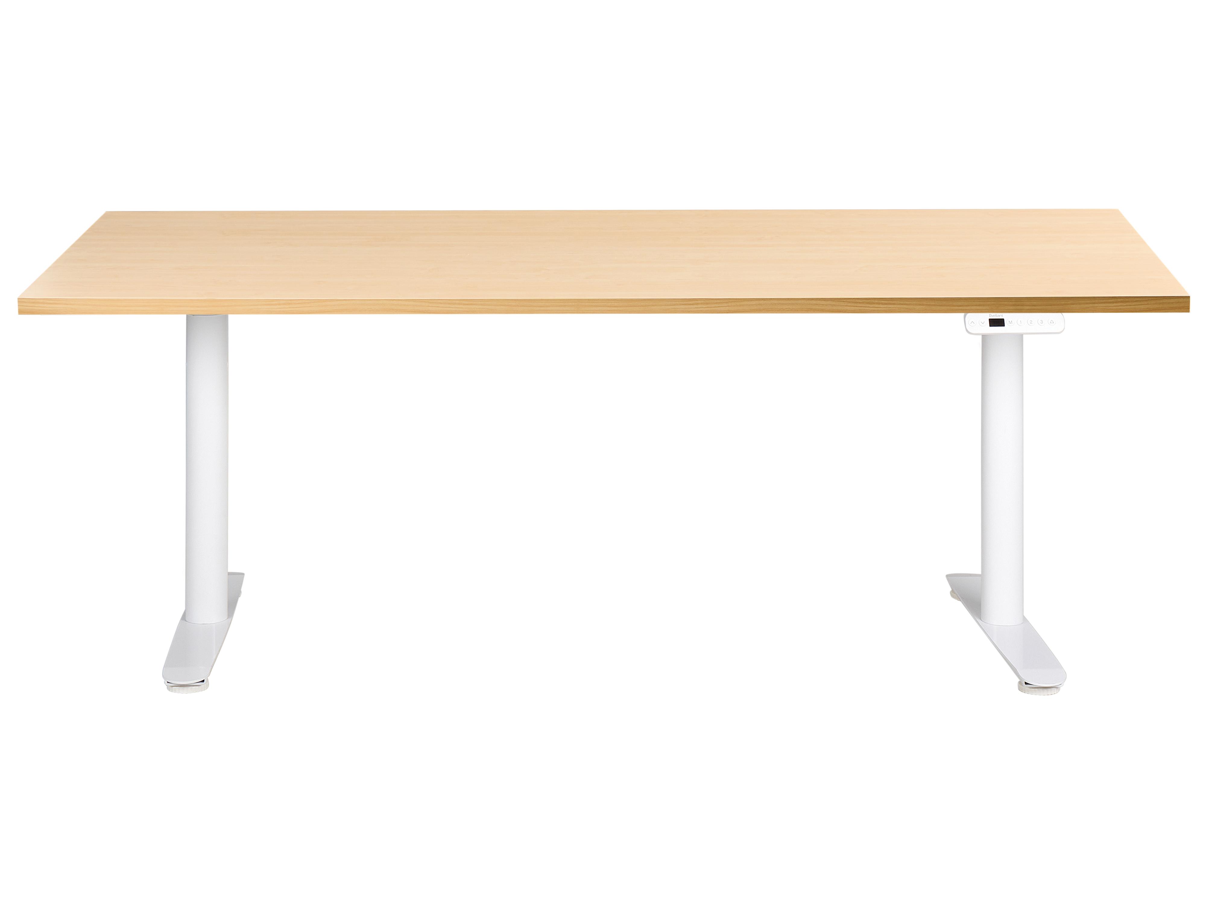 Elektrisch verstelbaar sta-bureau DESTINAS Lichtbruin/wit 180 cm 72 cm