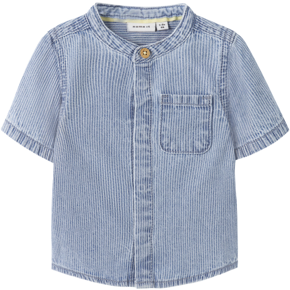 Køb Name It Light Blue Denim Nbmleo Stripe Dnm Ss Skjorte 1910-Ip H