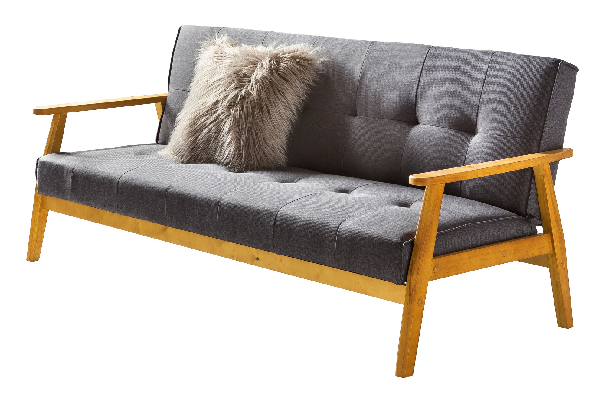 Schlafsofa dunkelgrau Schlafcouch Sofa Couch Schlaffunktion Gästebett Gästesofa