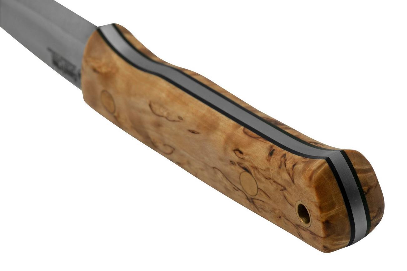 Casström Woodsman Knife Curly Birch, Sleipner Scandi Grind 10804