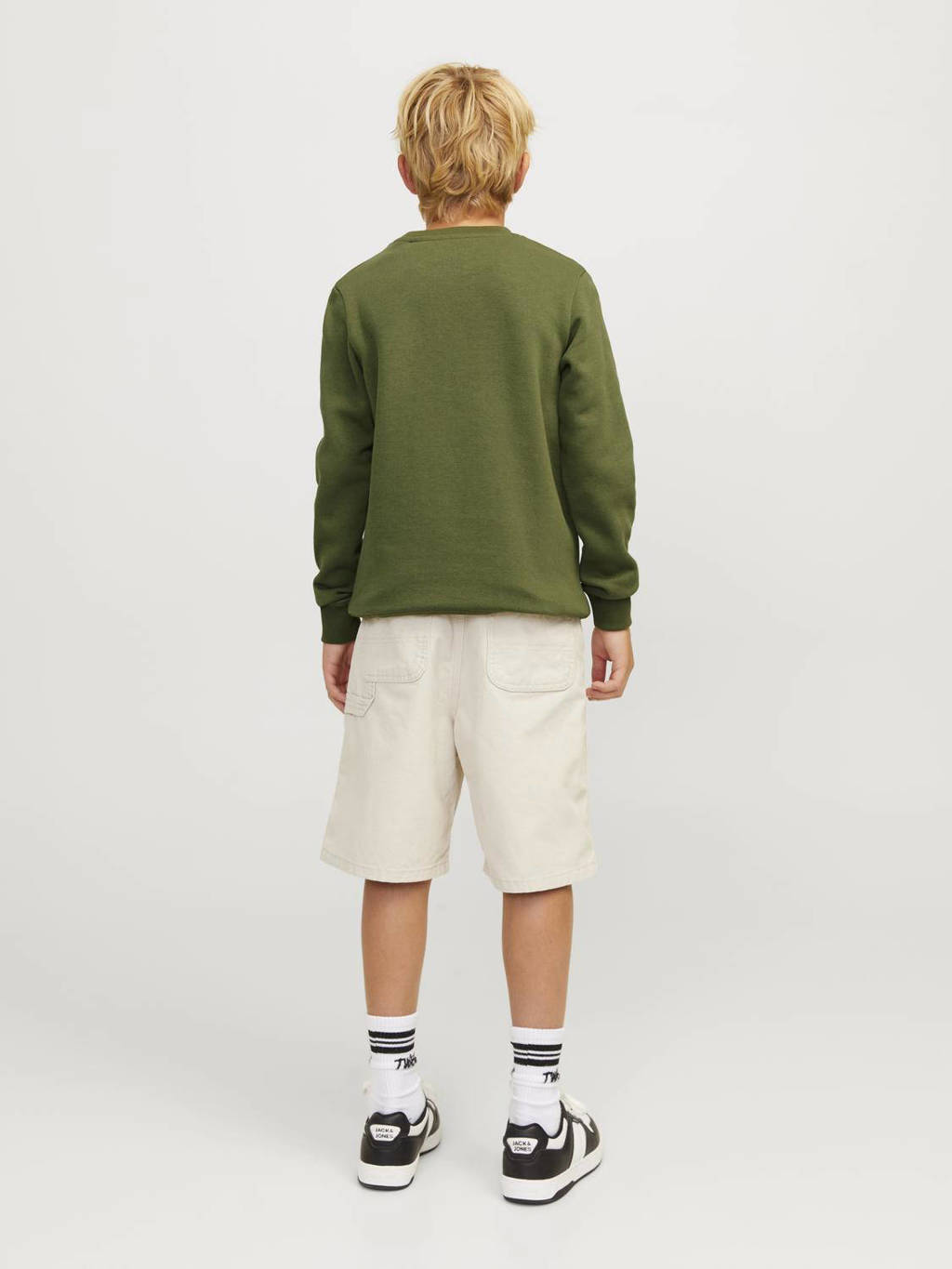 JACK & JONES sweater JCOMOUNTAIN met printopdruk mosgroen