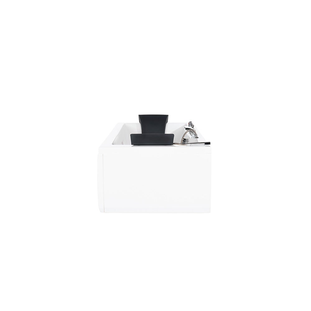 Home Deluxe - Whirlpool - LAGUNA M - Wit, Afmetingen: 180 x 90 x 55 cm - incl. radio, verwarming en lichttherapie | Hoekbad voor 2 personen, binnenwhirlpool