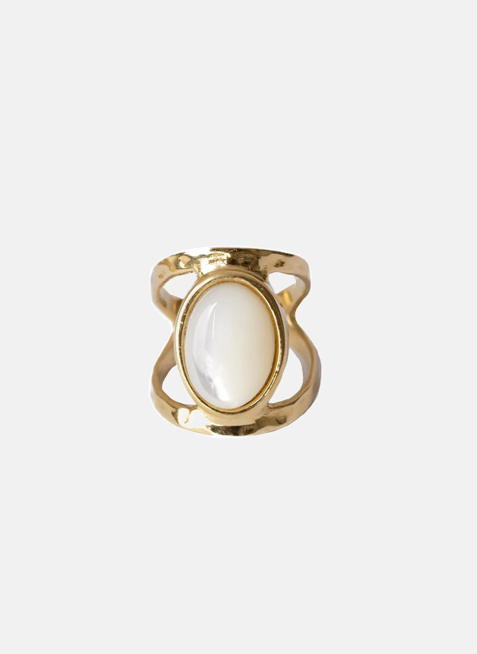PEACE - Bague large peace | Blanc