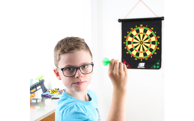 sunflex sport magnetisches Dartspiel beidseitig bedruckt mit 6 Pfeilen