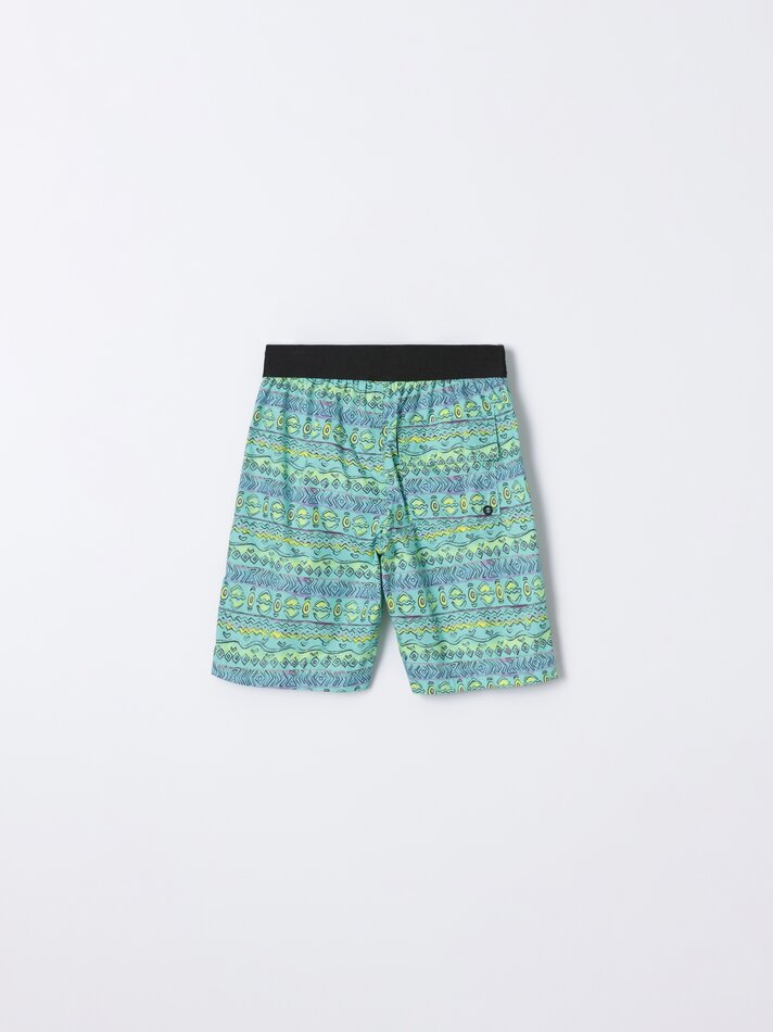 Maiô estampado de surfista - Verde
