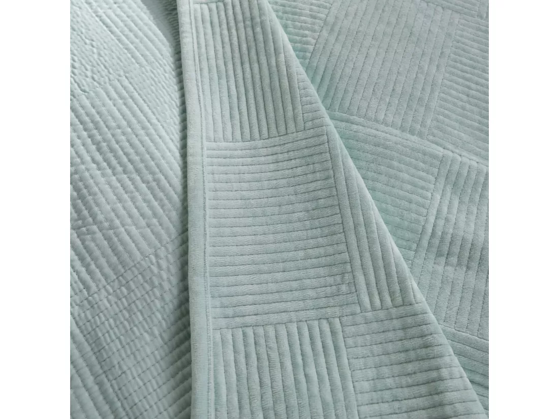 Jeté de lit Quadron Turquoise Clair Polyester 200x220