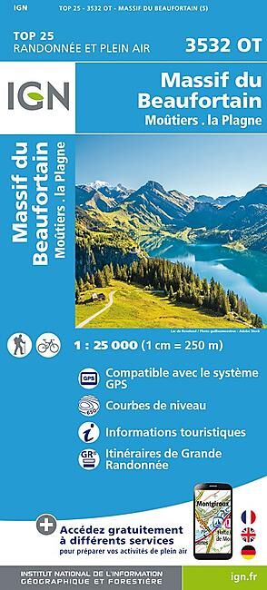 IGN - TOP25 3532OT MASSIF DU BEAUFORTAIN 1 25 000
