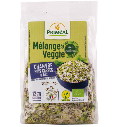 Priméal Hennep spliterwt rijst veggiemix bio (300 gr)