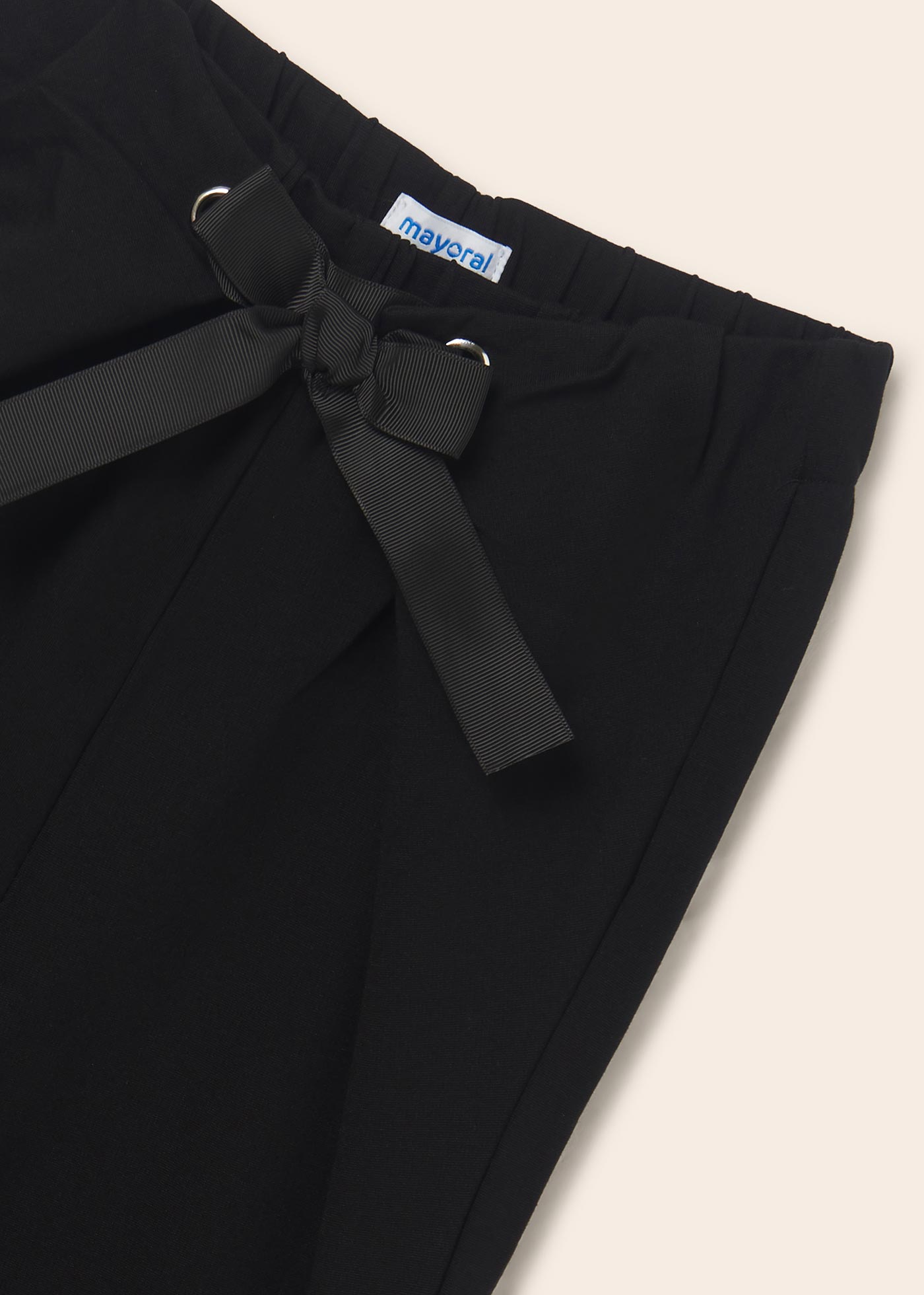 Calças cropped com amarração em malha Roma para meninas