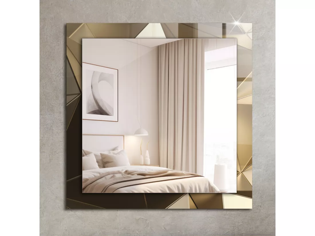 Miroir décoratif avec cadre Formes géométriques 60 x 60 cm