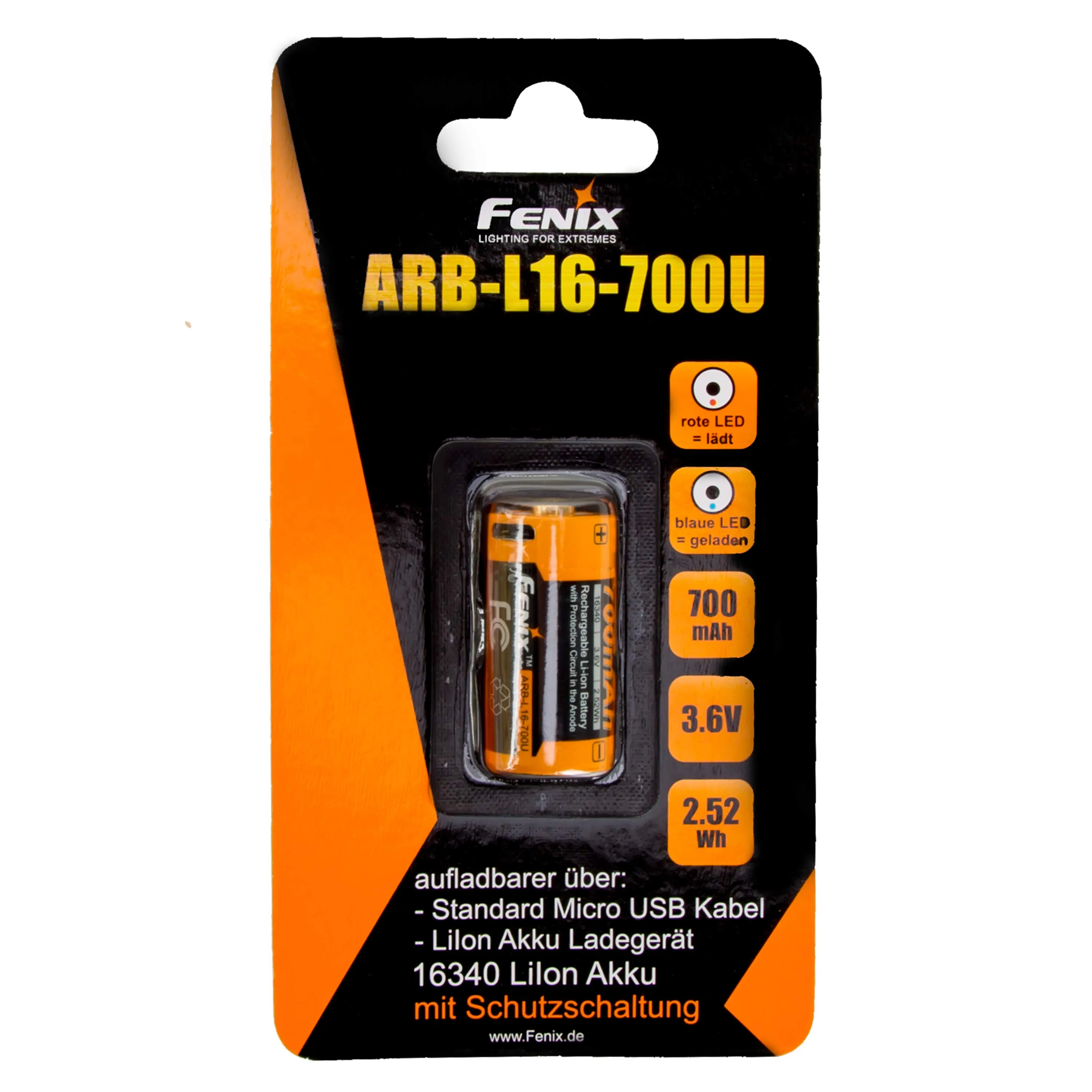 Fenix -  Li-Ionen Akku 16340 ARB-L16-70