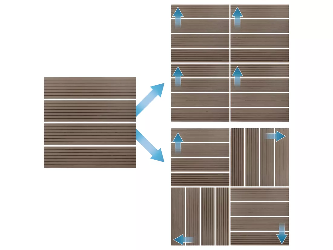 Carreaux terrasse dalles 30x30 cm 2 m² carrelage jardin aspect bois marron foncé
