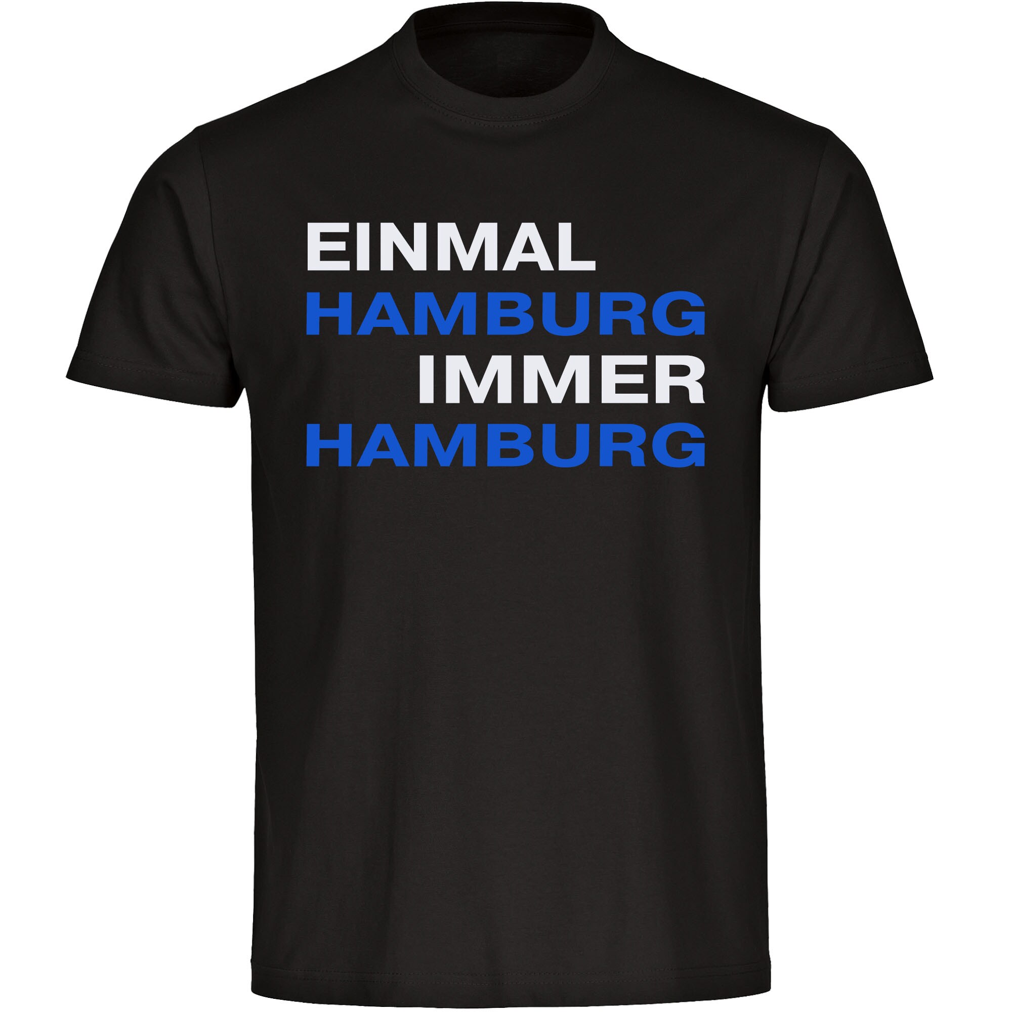 multifanshop® Herren T-Shirt - Hamburg - Einmal Immer - Druck blau