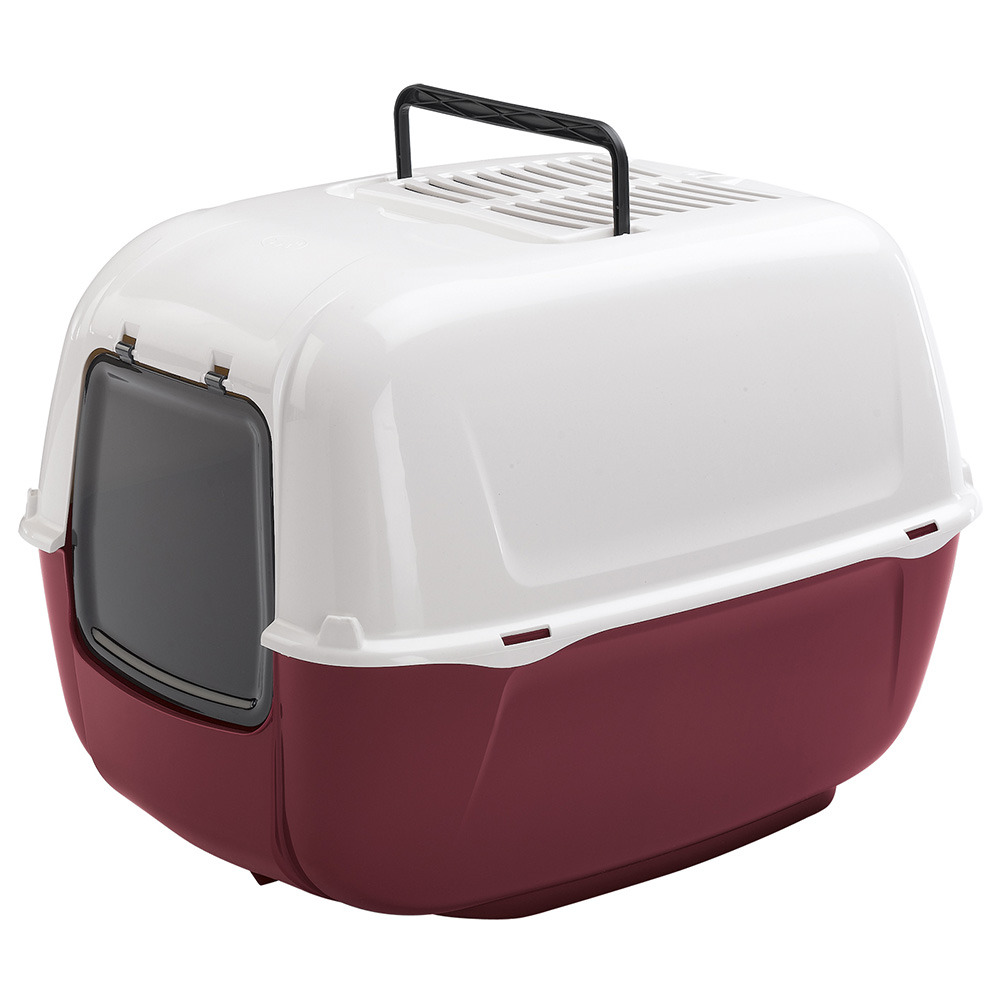 Ferplast bac litiere pour chat, maison de toilette pour chat, 2 filtres à charbon actif anti-odeur inclus, porte battante