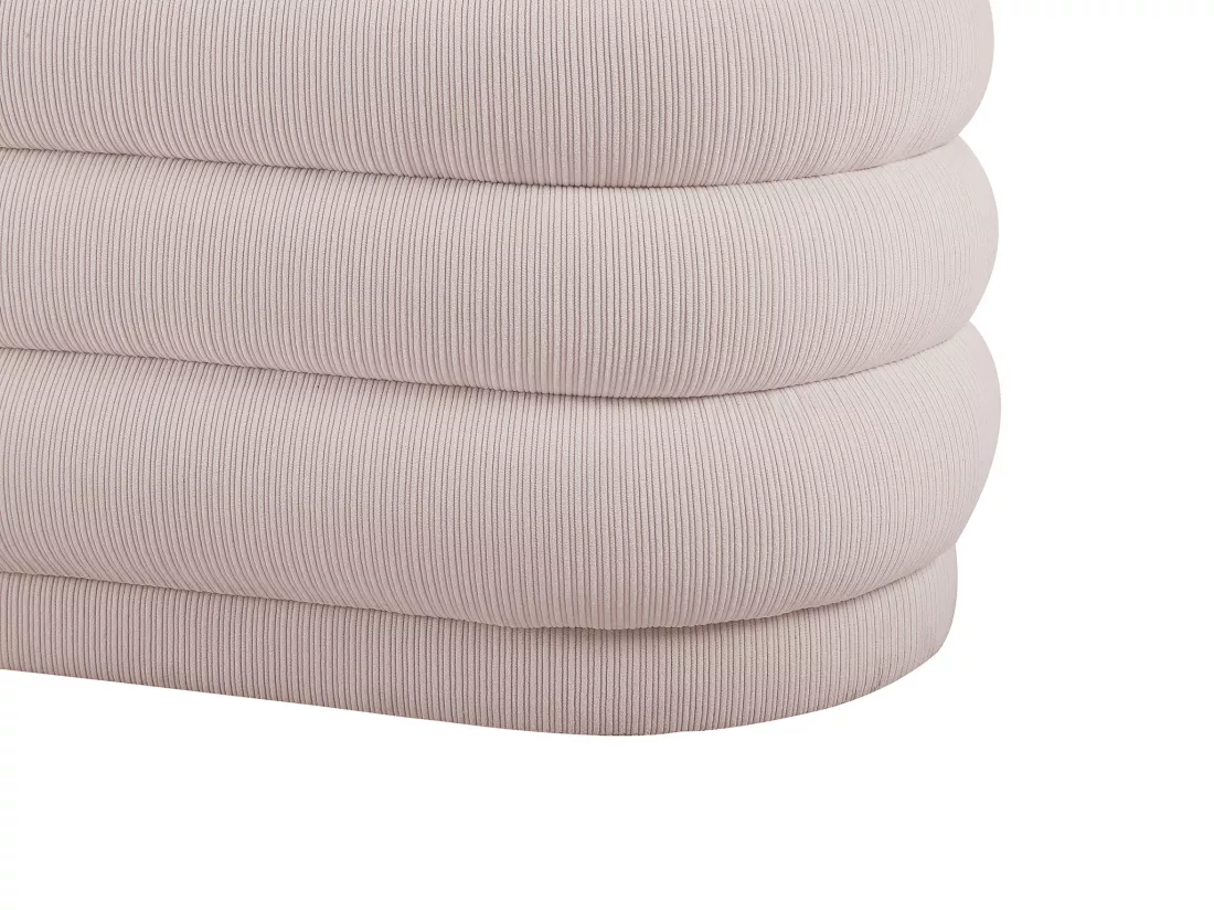Banc coffre - Velours côtelé - Crème - ECAMBI