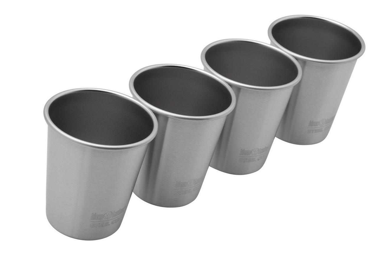 Klean Kanteen Cup 1000429 Brushed Stainless beker 295 ml, 4 stuks