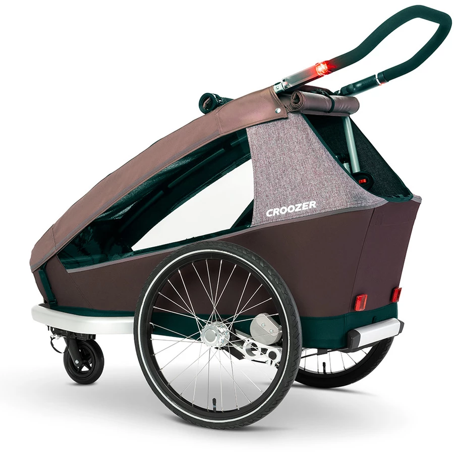 CROOZER Kinderfahrradanhänger Kid Vaaya 1 Blossom Red inklusive Jogger-Set