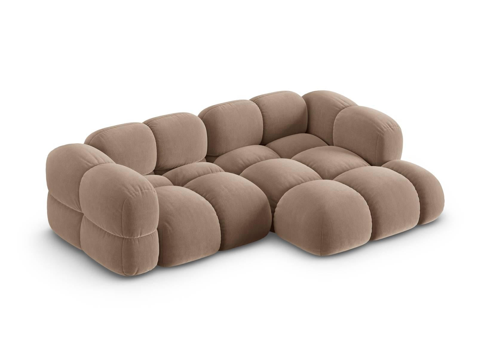 Cosmopolitan Design Loretto 2,5-zits Hoekbank Rechts - Velvet - Donkerbeige