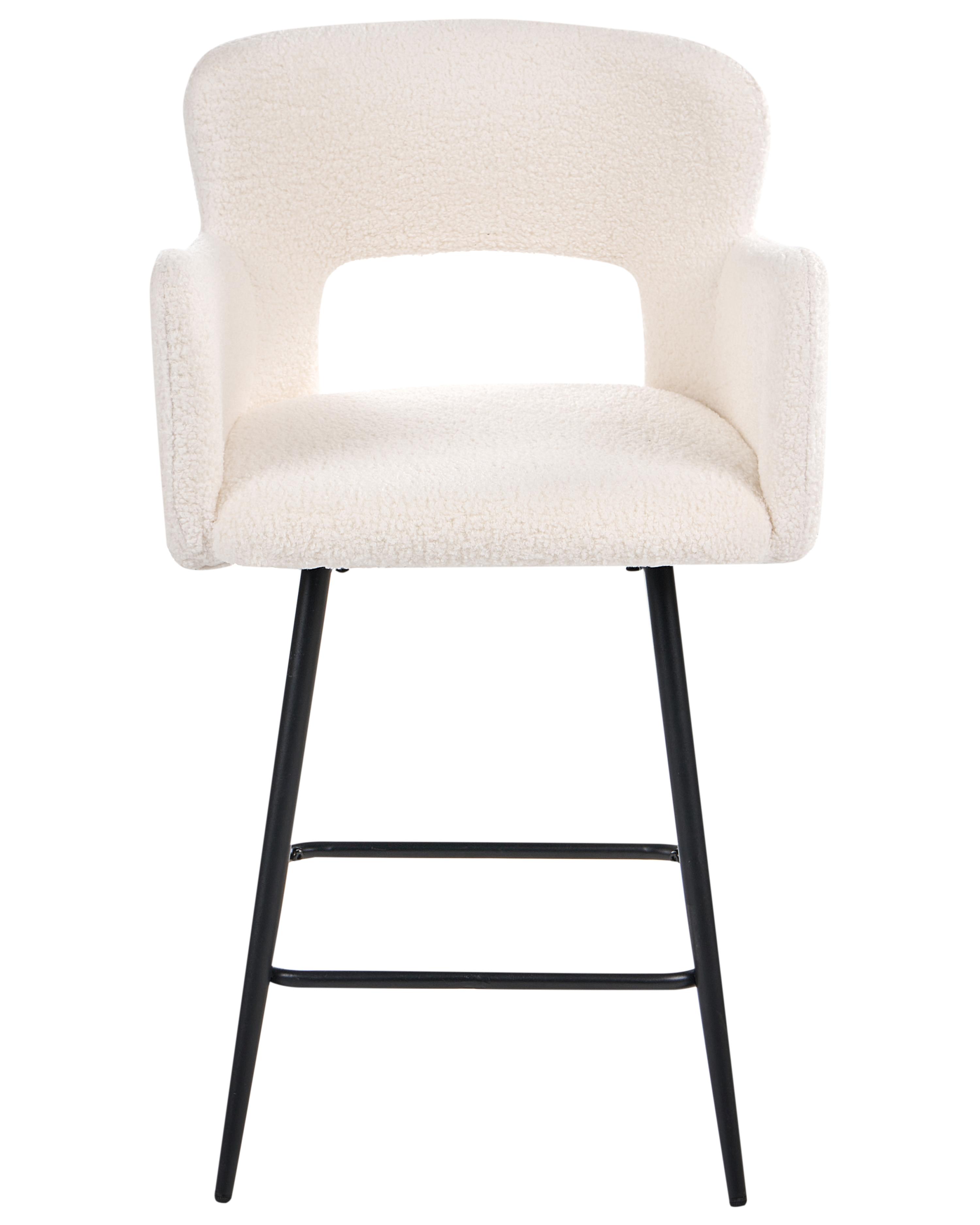 Set van 2 barstoelen SANILAC Bouclé Gebroken wit