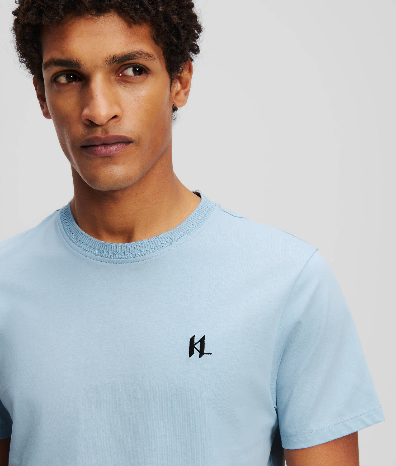 T-SHIRT KL MONOGRAM - Chambray doux