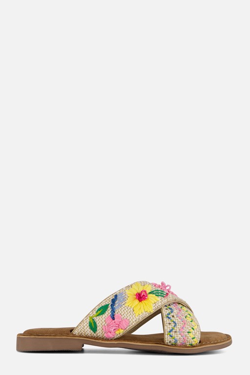 Lazamani Jute Slippers beige Textiel