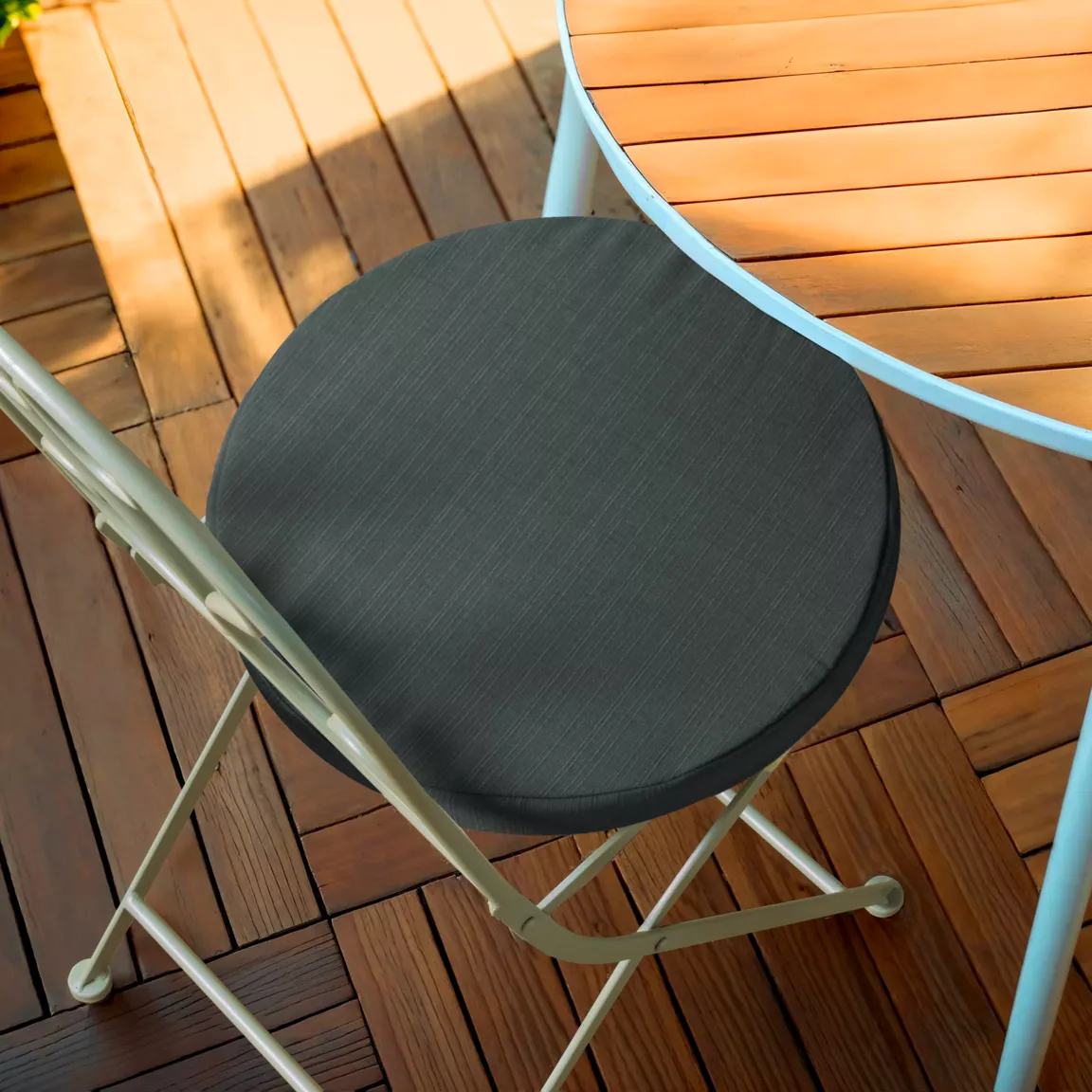 Coussin de chaise extérieur rond (40 cm) Sunset Gris anthracite