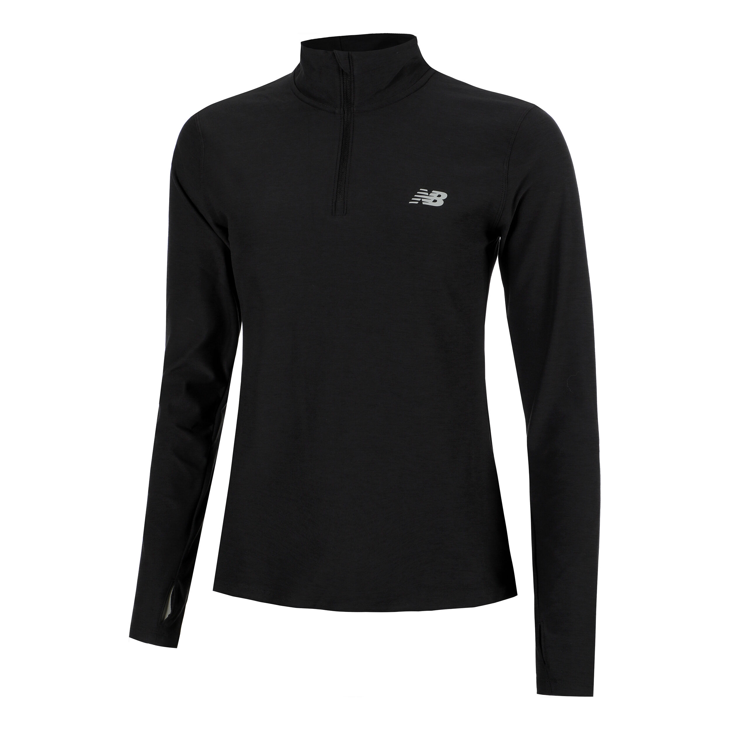 New Balance Space Dye Quarter Zip Haut Manches Longues Femmes - Noir