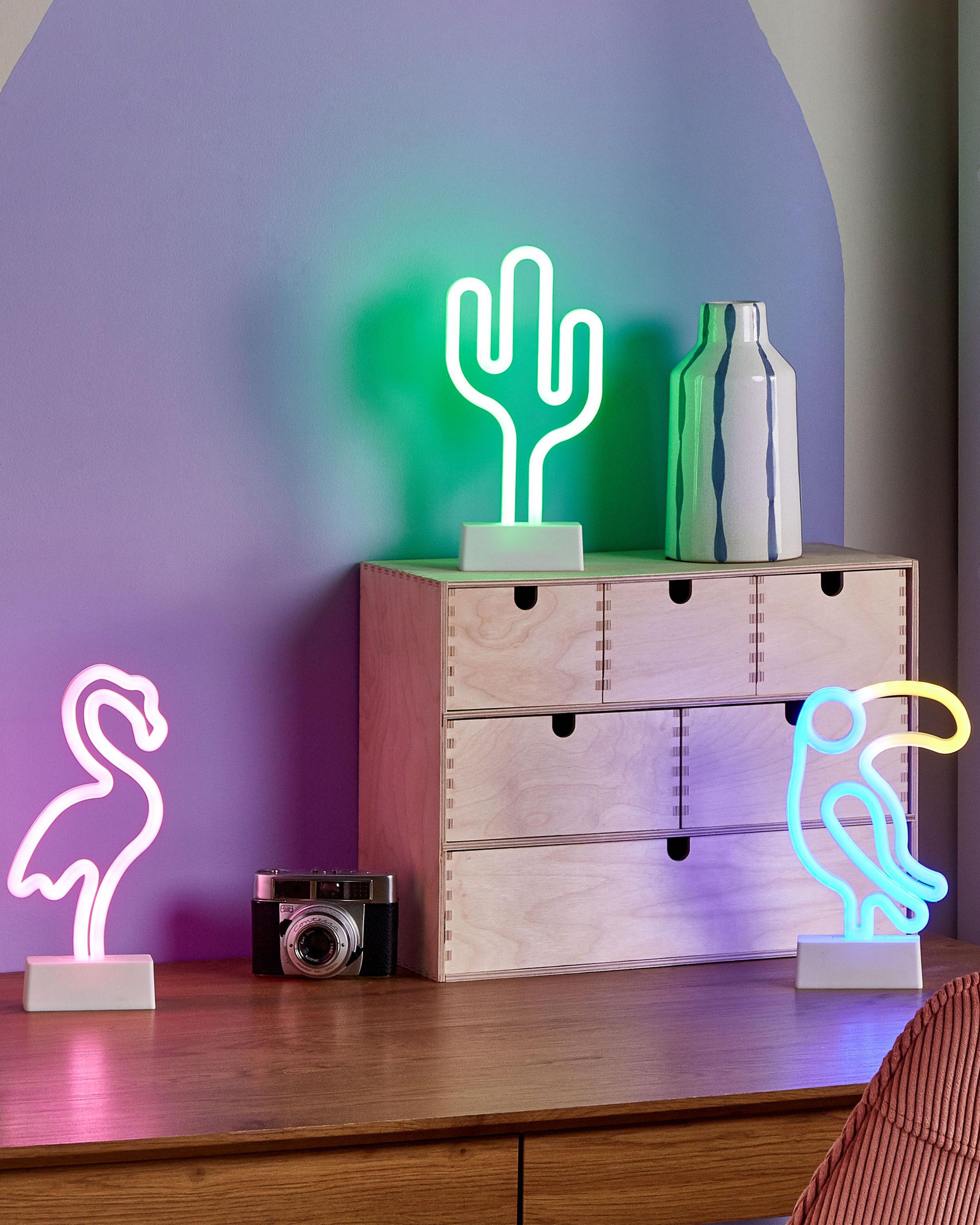 Set van 3 LED neon lichtbord MABEL Meerkleurig