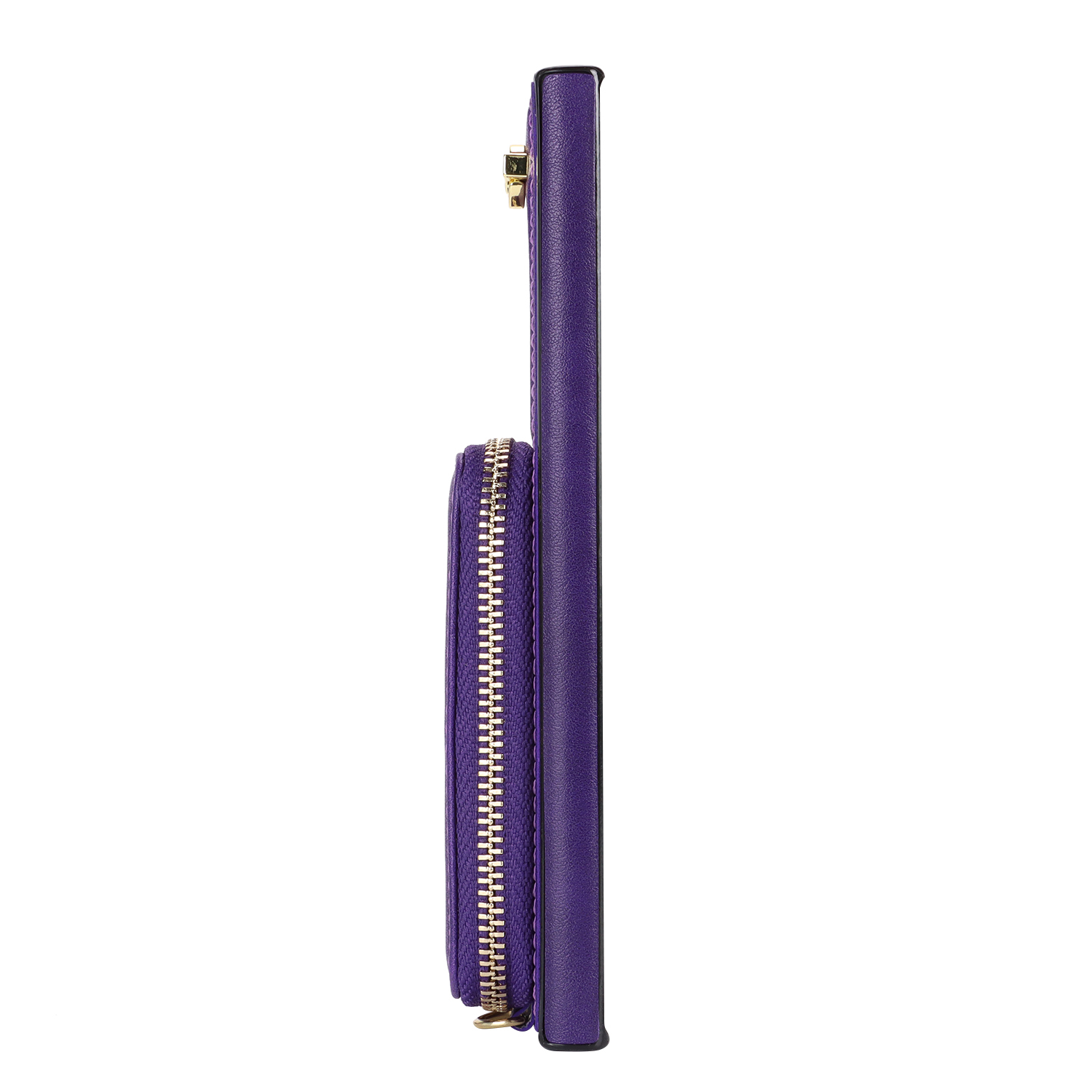 Samsung Galaxy S25 Ultra Necklace Leder Schutz Hülle mit Kartenfächer   Handykette (140cm) - Violett